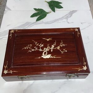 Wooden Box & mother-of-pearl Bento Sushi 🍱 Box